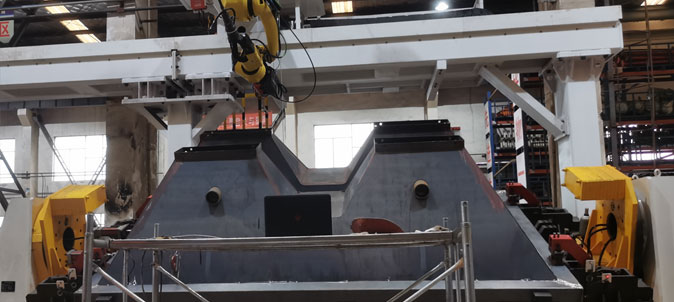 英萊焊縫跟蹤系統(tǒng)，應用于配料倉料斗自動化焊接！